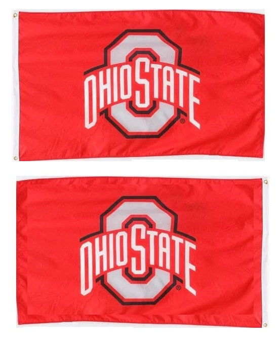 Ohio State Buckeyes Flag 3x5 Logo Red 2 Sided