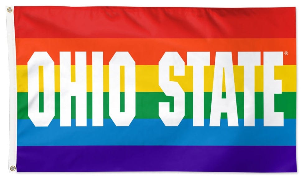 Ohio State Buckeyes Flag 3x5 Pride Rainbow heartlandflags