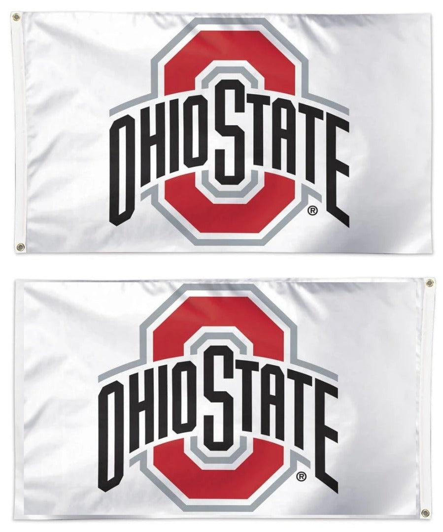 Ohio State Buckeyes Flag 3x5 White 2 Sided heartlandflags