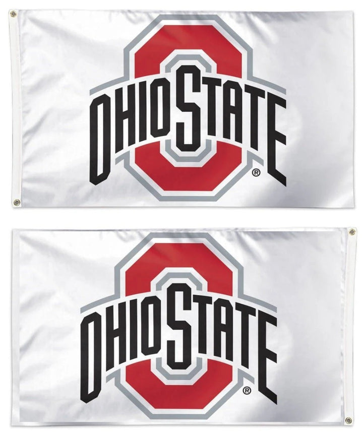 Ohio State Buckeyes Flag 3x5 White 2 Sided heartlandflags