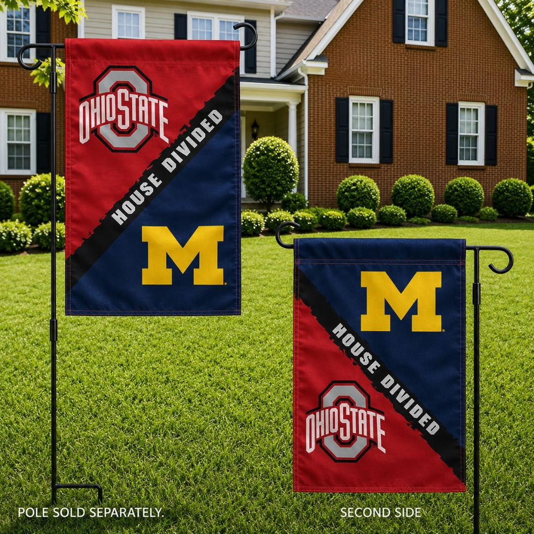 Ohio State - Michigan House Divided 2 Sided heartlandflags