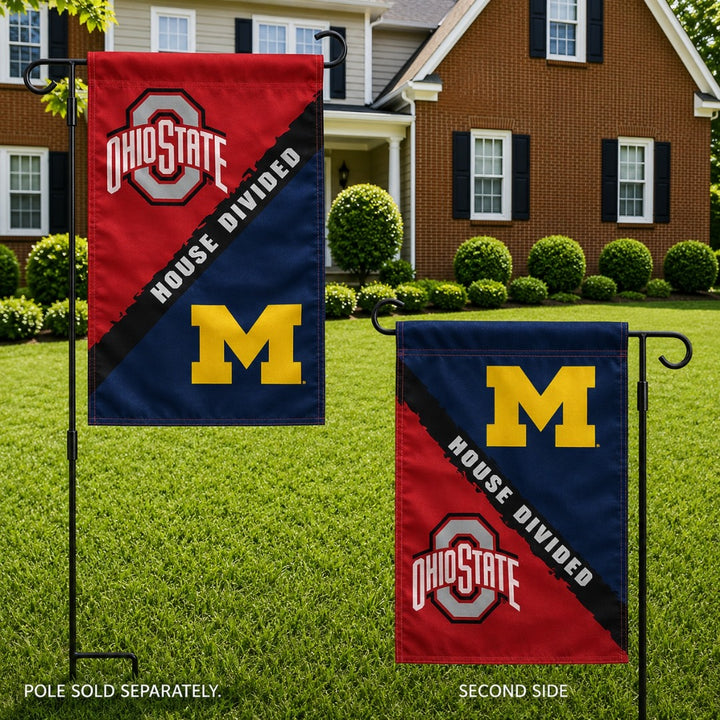 Ohio State - Michigan House Divided 2 Sided heartlandflags