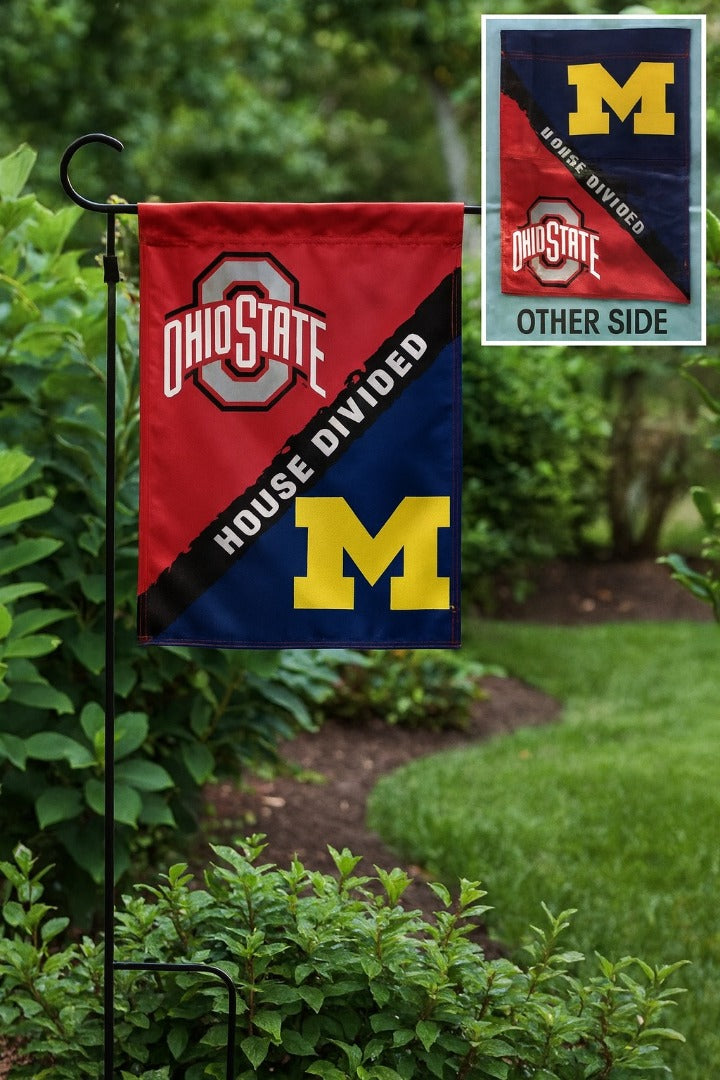 Ohio State - Michigan House Divided 2 Sided heartlandflags