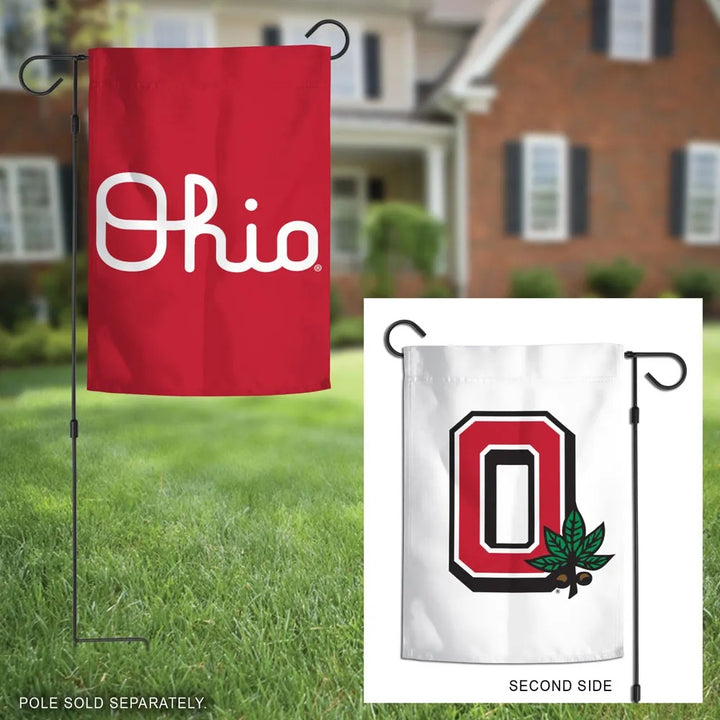 Ohio State Script 2 Sided Garden Flag heartlandflags
