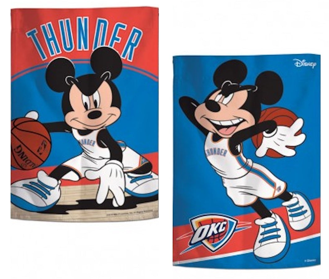 Oklahoma City Thunder 2 Sided Mickey Mouse Garden Flag heartlandflags