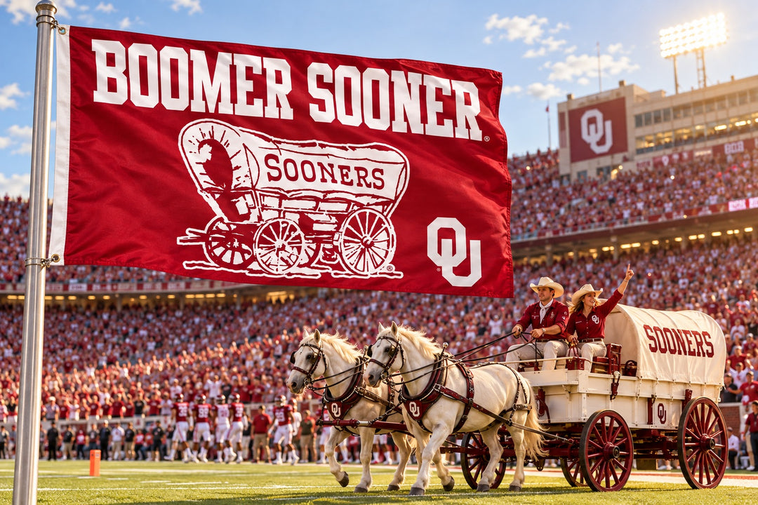 Oklahoma Sooners Boomer Sooner 3x5 Flag heartlandflags