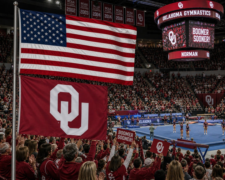 Oklahoma Sooners Flag 3x5 OU Logo 2 Sided heartlandflags