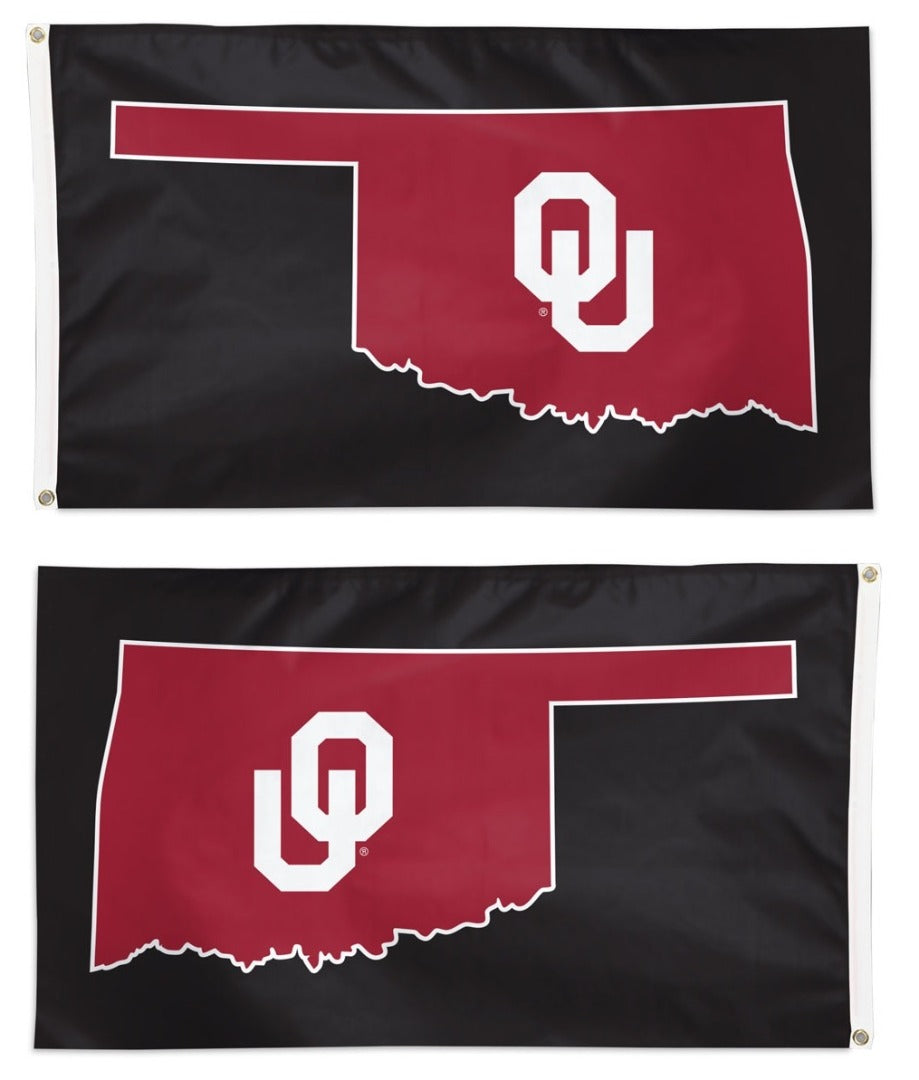 Oklahoma Sooners Flag 3x5 Secondary Logo Black heartlandflags