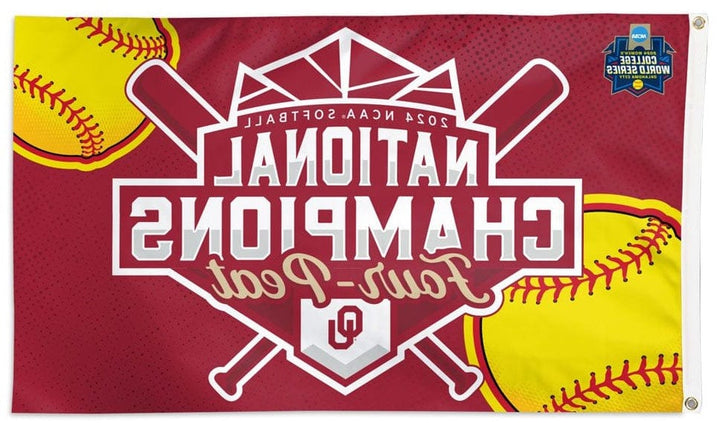 Oklahoma Sooners Softball Champions Flag 3x5 Four Peat heartlandflags