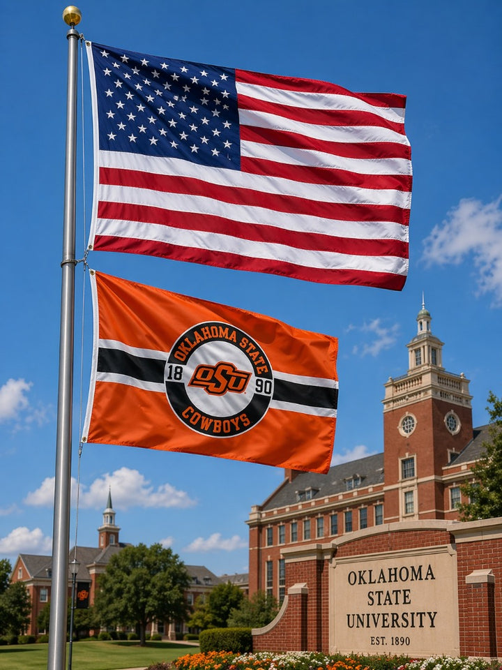 Oklahoma State 2 Sided Embroidered 3x5 Flag heartlandflags