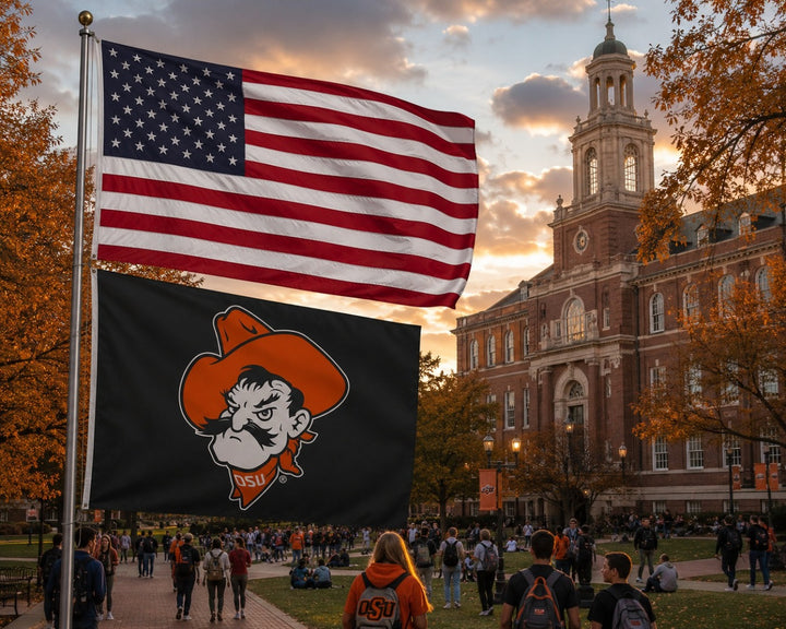 Oklahoma State Cowboys Flag 3x5 Logo Black heartlandflags