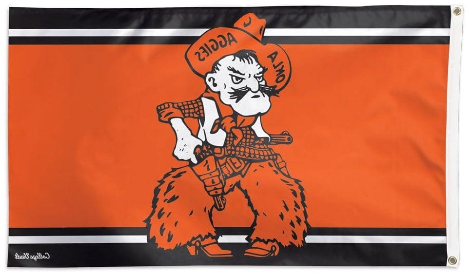 Oklahoma State Cowboys Flag 3x5 Throwback Logo heartlandflags