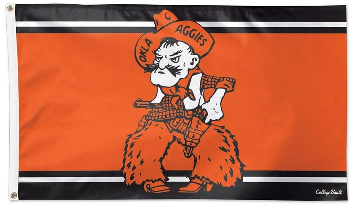 Oklahoma State Cowboys Flag 3x5 Throwback Logo heartlandflags