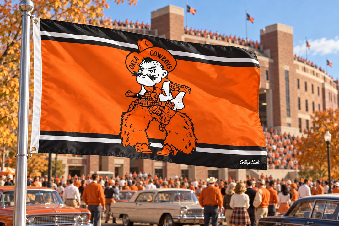 Oklahoma State Cowboys Throwback Logo 3x5 Flag heartlandflags