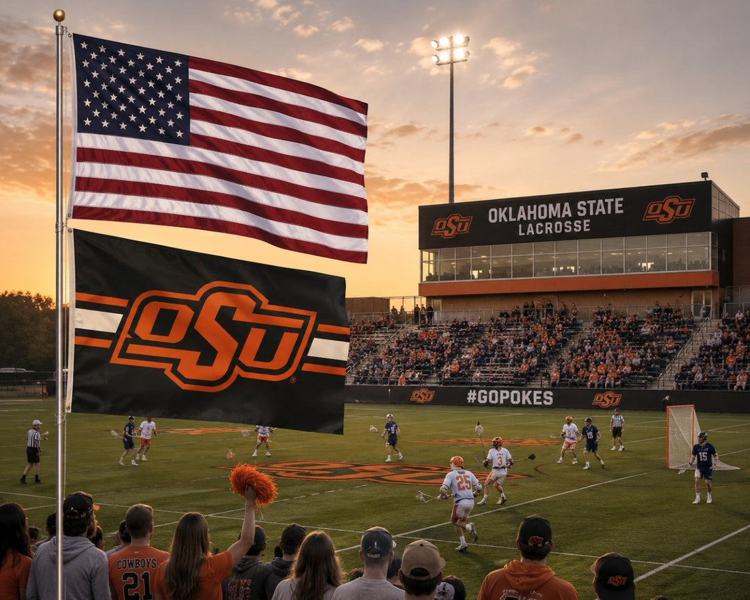 Oklahoma State University Flag 3x5 Horizontal Stripe heartlandflags