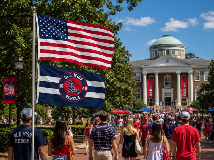 Ole Miss Rebels Embroidered 2 Sided 3x5 Flag heartlandflags