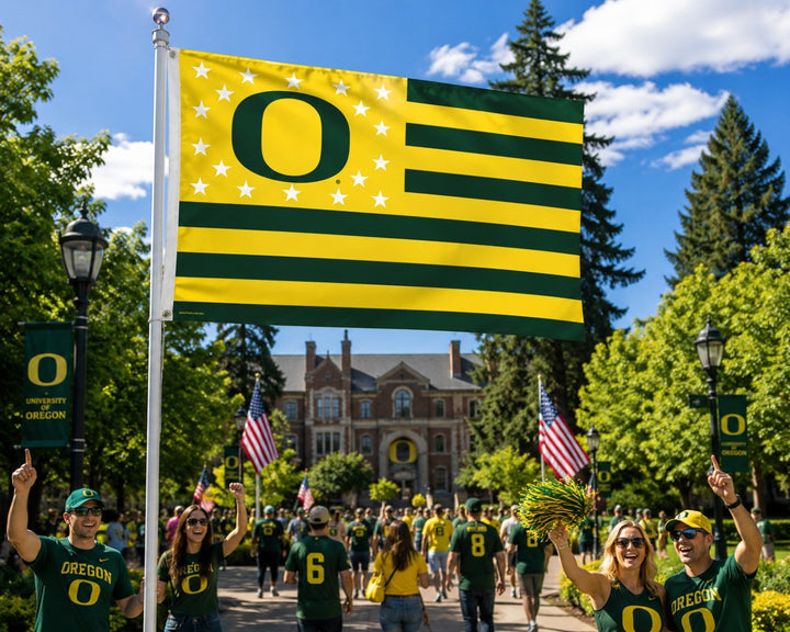 Oregon Ducks Flag 3x5 Americana Stars Stripes heartlandflags