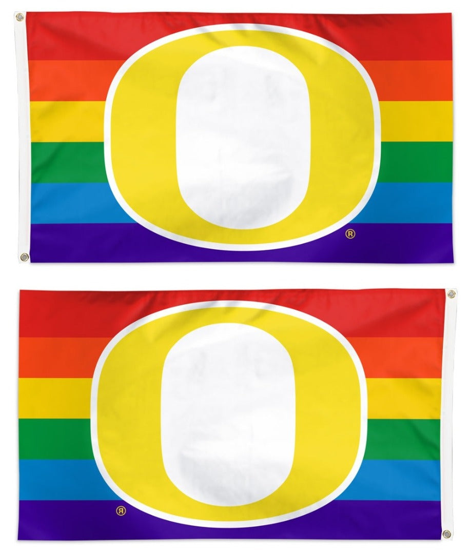 Oregon Ducks Flag 3x5 Pride Rainbow heartlandflags