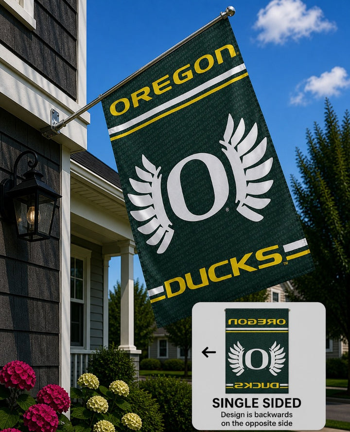 Oregon Ducks Flag Vertical Logo House Banner heartlandflags