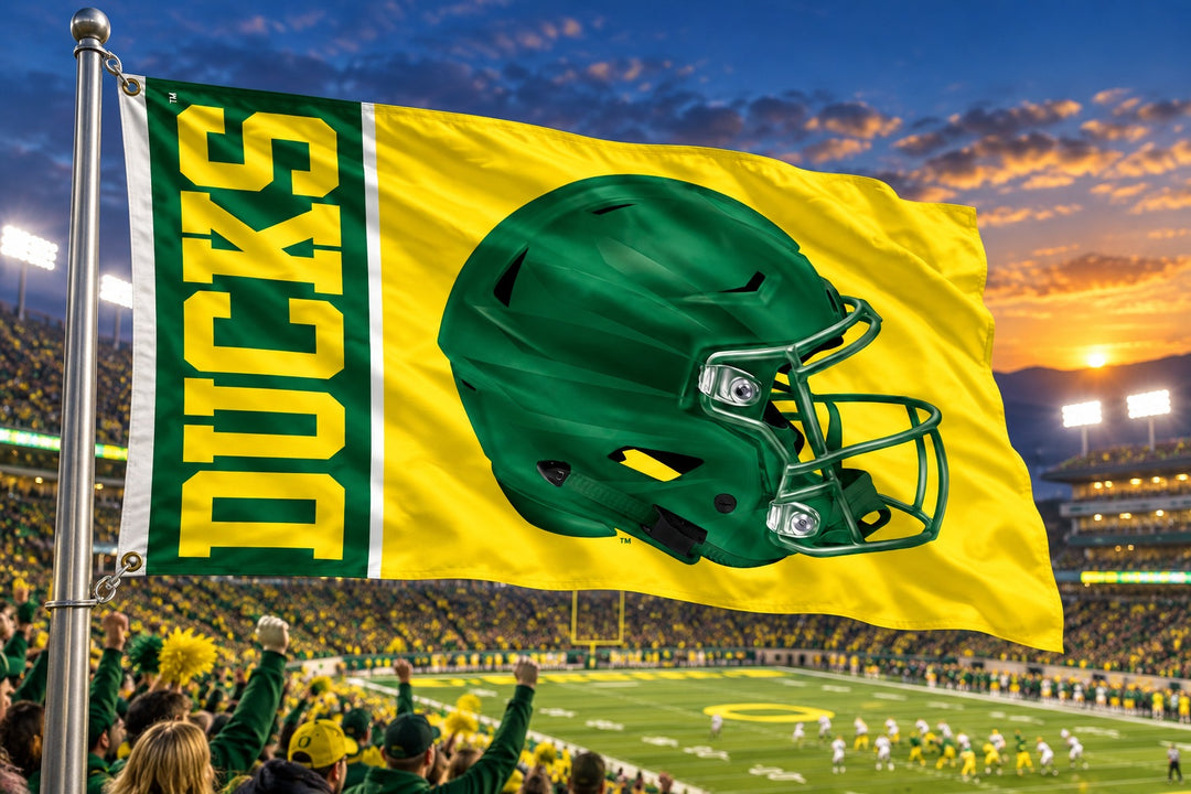 Oregon Ducks Football Helmet 3x5 Flag heartlandflags