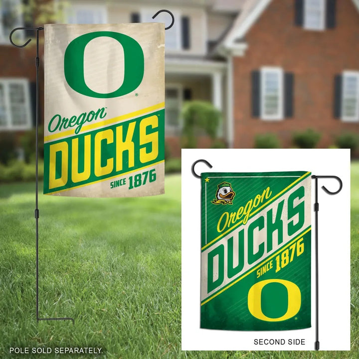Oregon Ducks Garden Flag 2 Sided Retro Logo heartlandflags