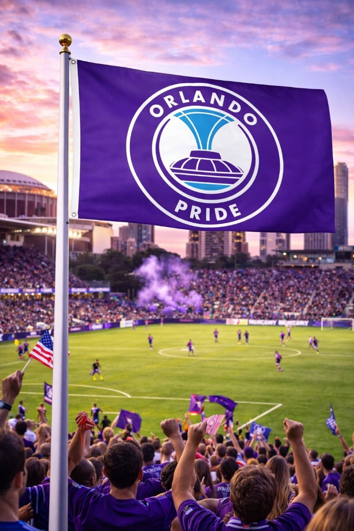 Orlando Pride 2 Sided Purple 3x5 Flag heartlandflags