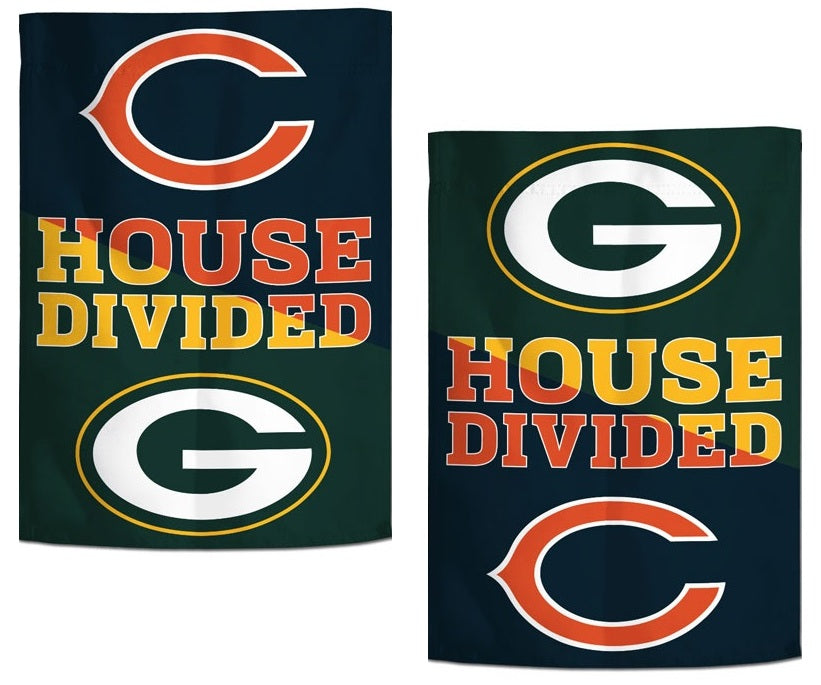 Packers vs Bears Garden Flag 2 Sided House Divided heartlandflags