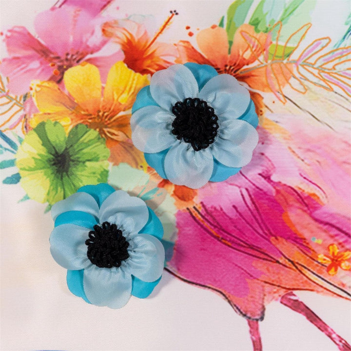 Palm Beach Floral Flamingo 2-Sided Applique Garden Flag | 12.5 x 18 heartlandflags