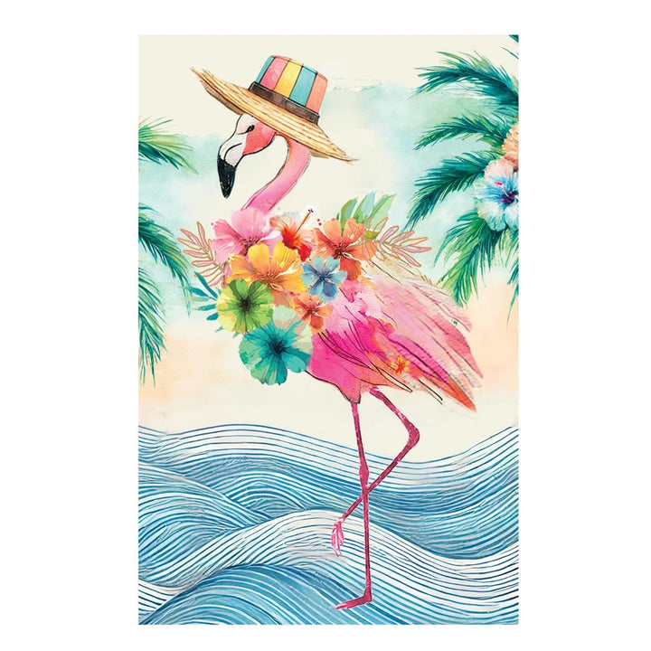 Palm Beach Floral Flamingo 2-Sided Applique Garden Flag | 12.5 x 18 heartlandflags