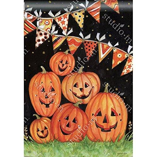 Party Time Pumpkins Halloween Banner 2 Sided House Flag heartlandflags