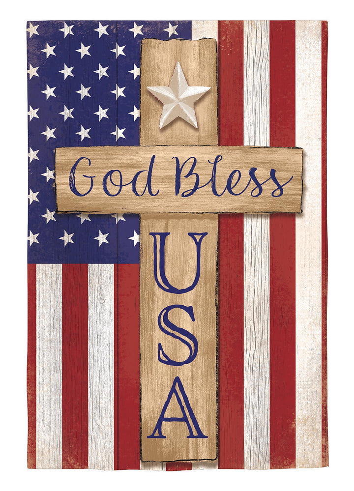 Patriotic Cross 2 Sided Banner heartlandflags