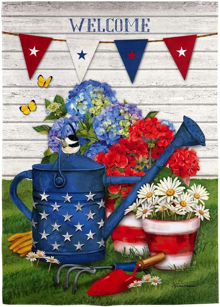 Patriotic Gardening Garden Flag 2 Sided heartlandflags