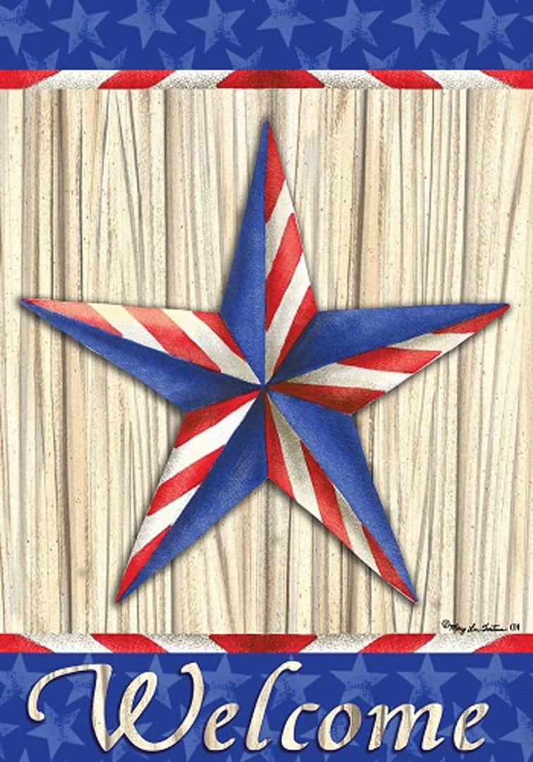 Patriotic Star Banner 2 Sided House Flag Welcome heartlandflags