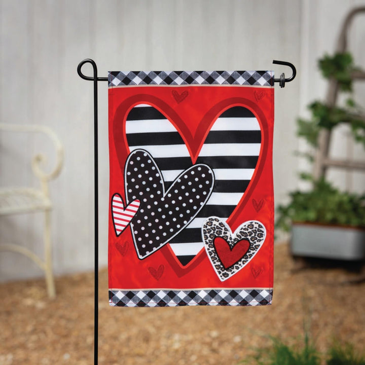 Patterned Heart Garden Flag 2 Sided heartlandflags