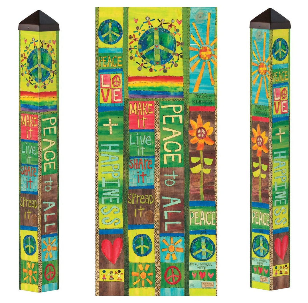 Peace And Love 40 Inch Art Pole heartlandflags