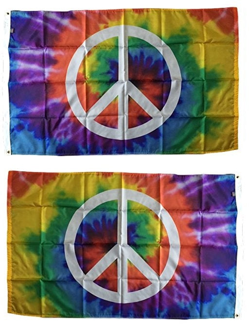 Peace Sign Flag 3x5 Tie Dyed heartlandflags