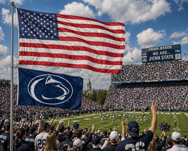 Penn State Flag 3x5 Logo Blue 2 Sided heartlandflags