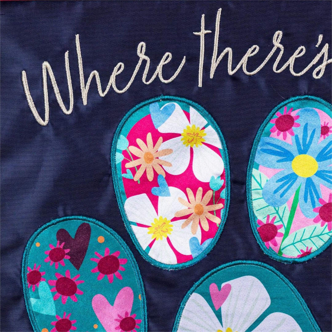 Pet Central Floral Paw Print 2-Sided Applique Garden Flag | 12.5x18 heartlandflags