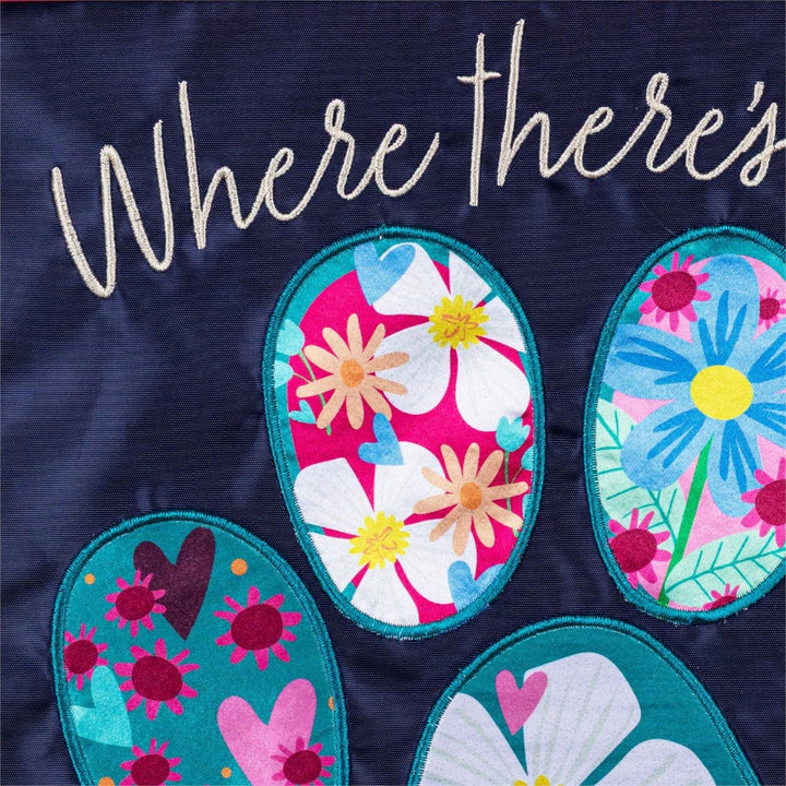 Pet Central Floral Paw Print 2-Sided Applique Garden Flag | 12.5x18 heartlandflags