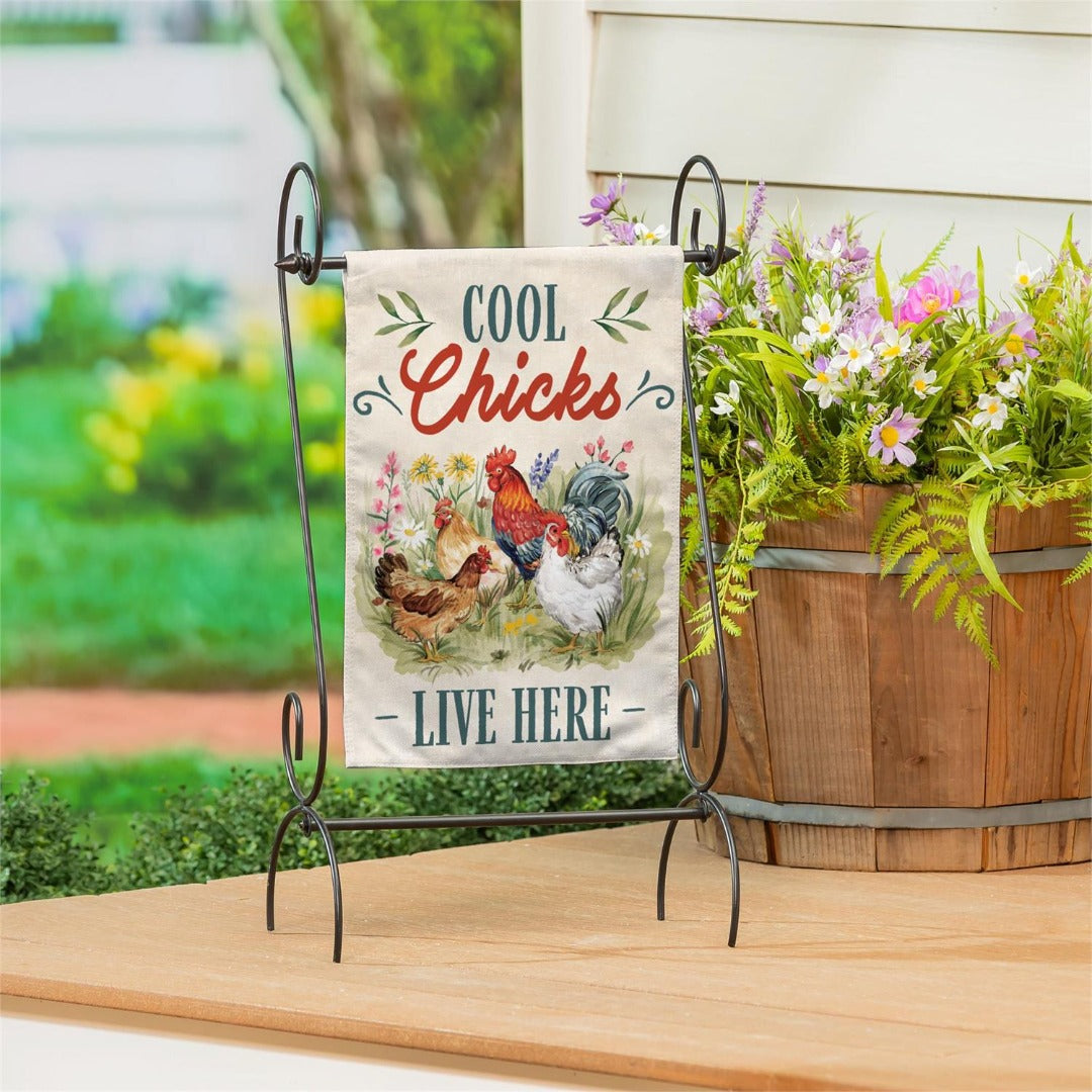 Petal & Plow Cool Chicks 2 Sided Garden Flag heartlandflags