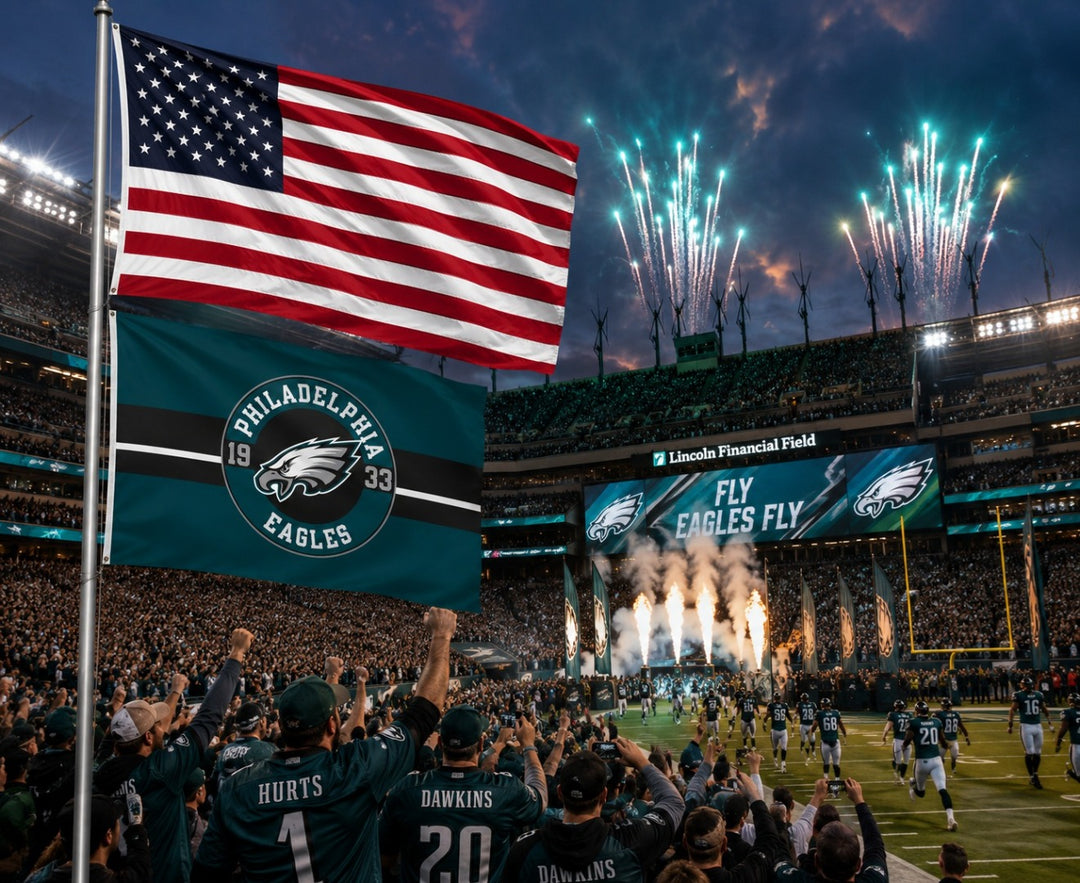 Philadelphia Eagles Embroidered Flag 2 Sided heartlandflags