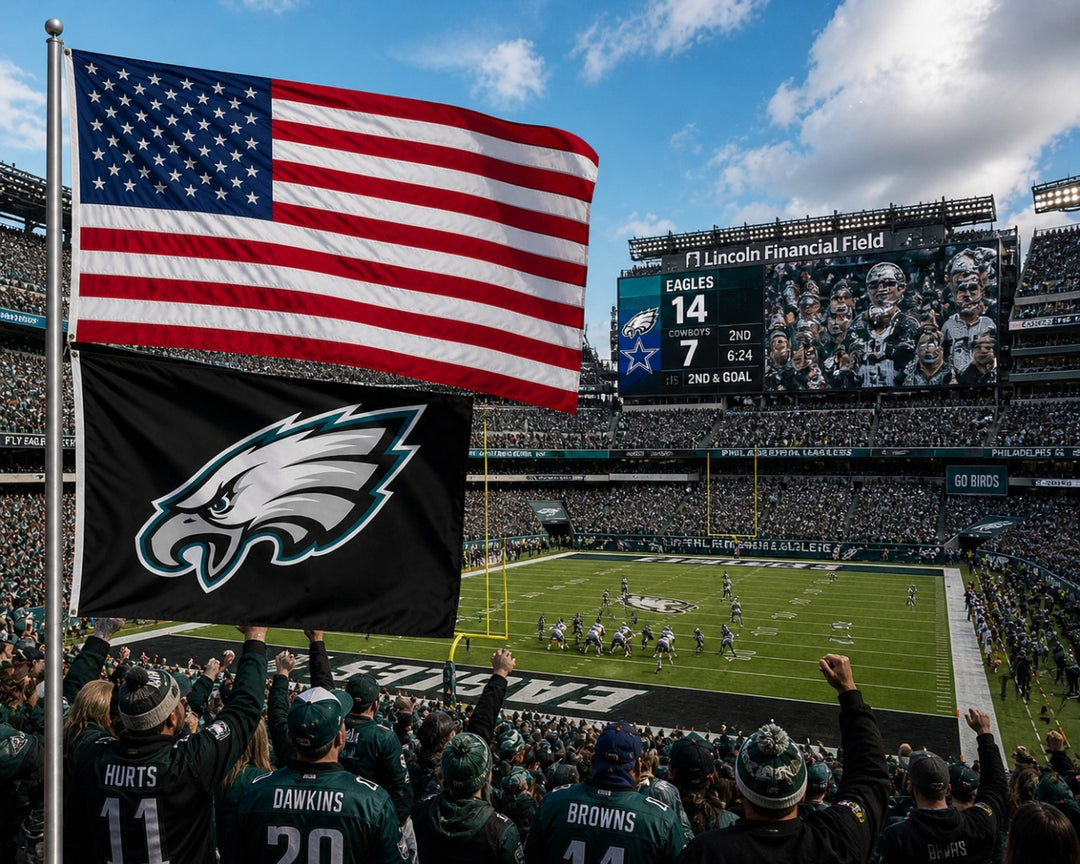 Philadelphia Eagles Flag 3x5 Black 2 Sided heartlandflags