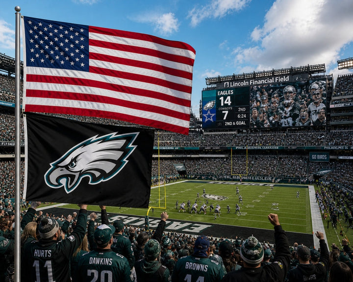 Philadelphia Eagles Flag 3x5 Black 2 Sided heartlandflags