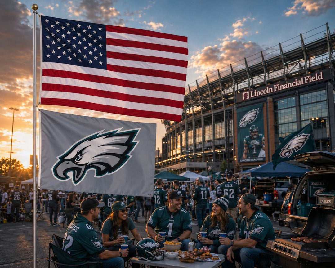 Philadelphia Eagles Flag 3x5 Gray 2 Sided heartlandflags