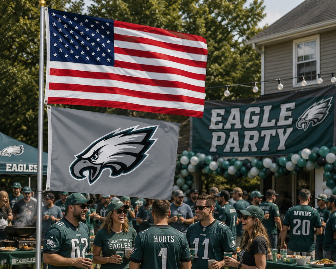 Philadelphia Eagles Flag 3x5 Logo Grey heartlandflags