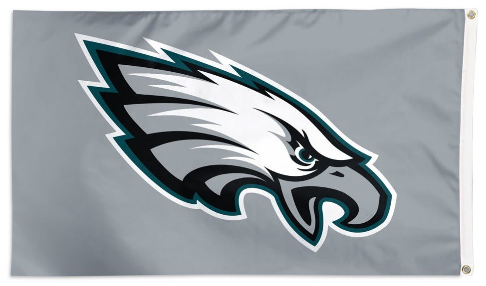 Philadelphia Eagles Flag 3x5 Logo Grey heartlandflags