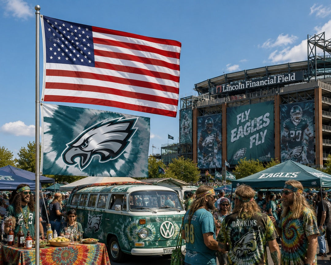 Philadelphia Eagles Flag 3x5 Tie Dye Logo heartlandflags