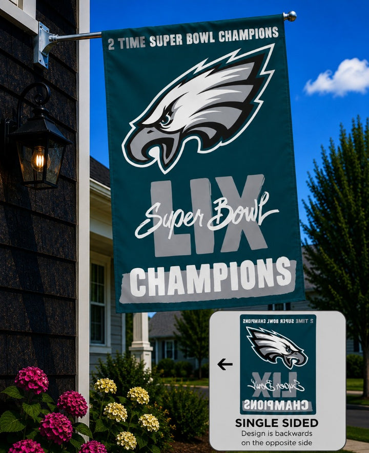 Philadelphia Eagles Super Bowl LIX Champions Banner heartlandflags