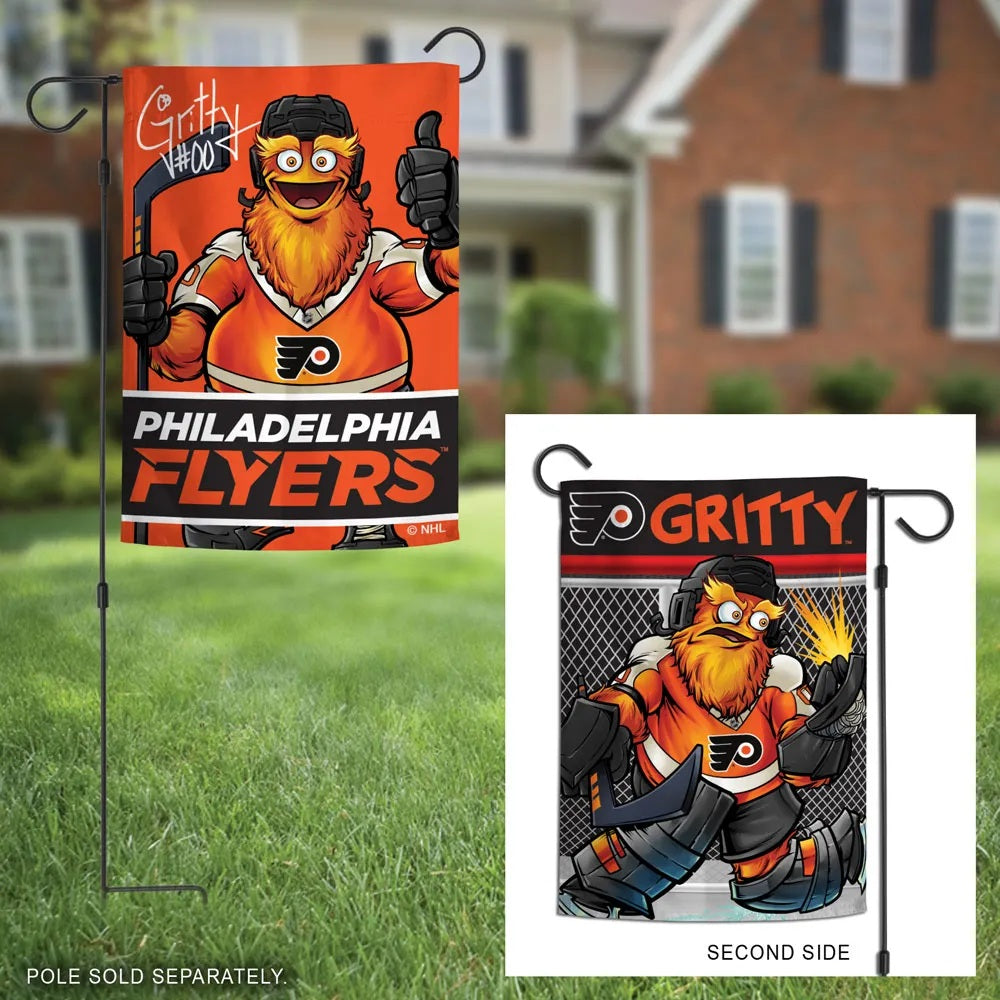 Philadelphia Flyers Garden Flag 2 Sided Gritty Mascot heartlandflags