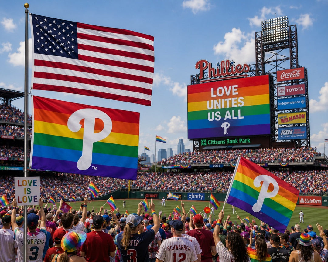 Philadelphia Phillies Flag 3x5 Pride Rainbow heartlandflags